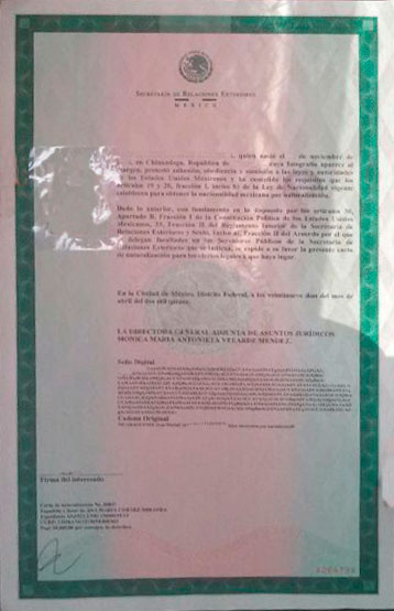 Carta de Naturalizacion